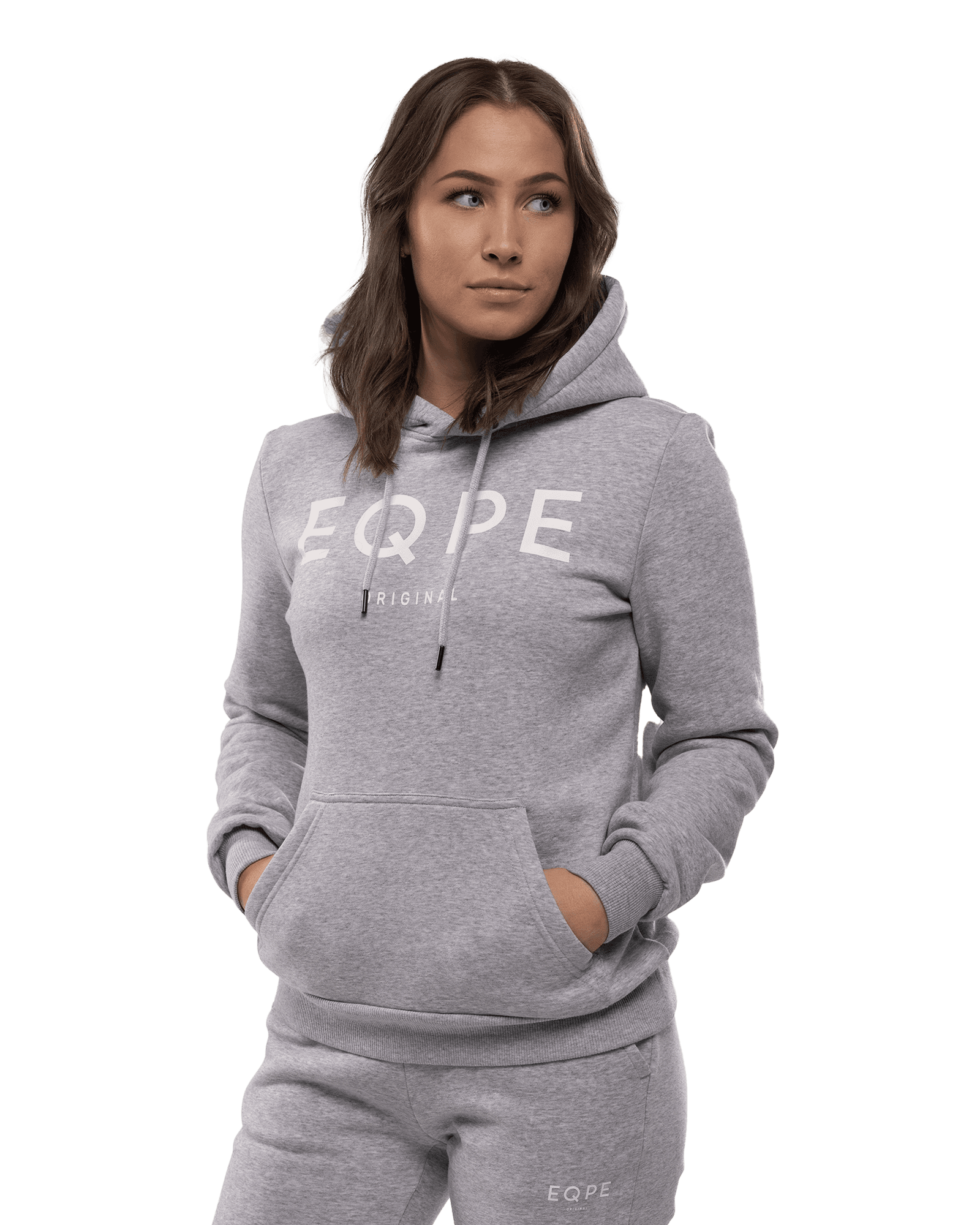 Slack Hood W Grey Melange/White