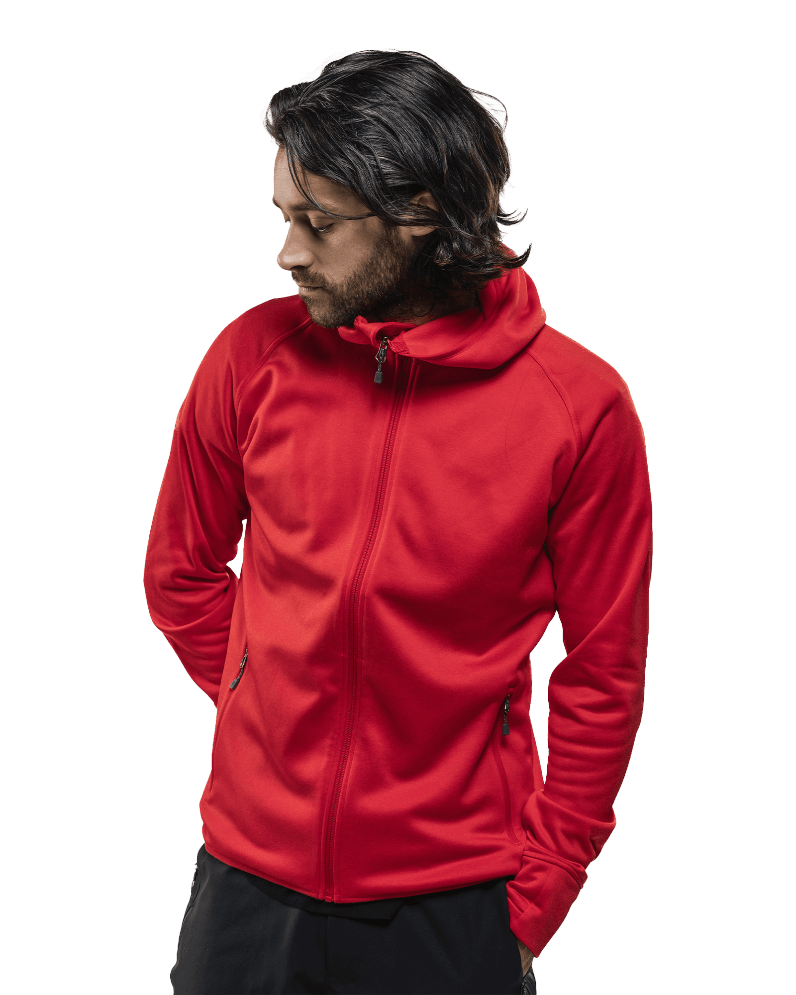 Habllek Fleece Hood M Fiery Orange Melange