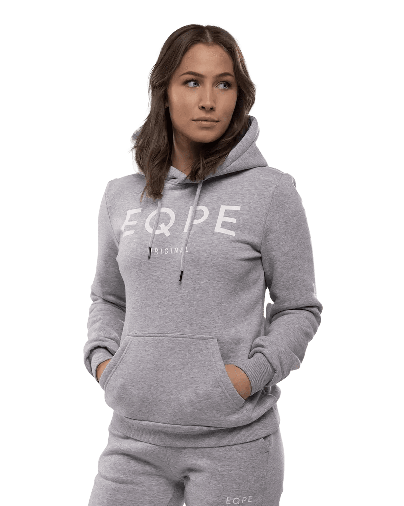 Slack Hood W Grey Melange/White